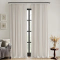 MIULEE Birch Pinch Pleated 100% Blackout Linen Curtains 40x84 Inches | Room by MIULEE