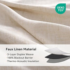 100% Blackout Linen Textured Curtains 80 Inch Long, Oatmeal | 100% Blackout - Image 4