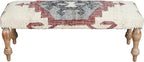 LR Home Off-White/Multicolor Handmade Upholstered Bench - Image 9