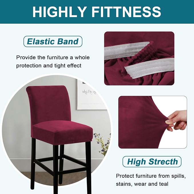 Turquoize Bar Stool Covers 4 Pack Bar Stool Covers - Image 4