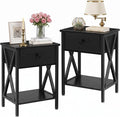 VECELO Nightstands Set of 2, Modern Bedside End Tables, Night Stands by VECELO