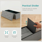 VECELO 43'' Folding Storage Ottoman Bench, Storage Chest, Linen Fabric Foot - Image 4