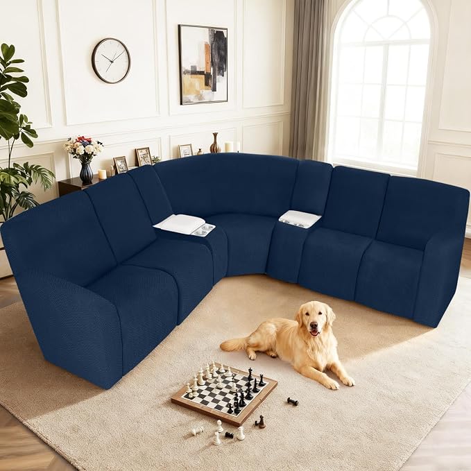 ALIECOM 100% Waterproof Recliner Sectional Couch Covers L Shape Stretch Corner - Image 2