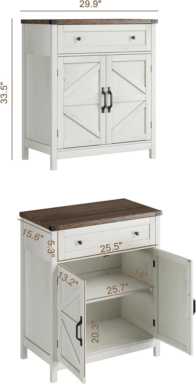 ChooChoo Kitchen Storage Cabinet, Coffee Bar Cabinet, Farmhouse Buffet Sideboard - Image 2