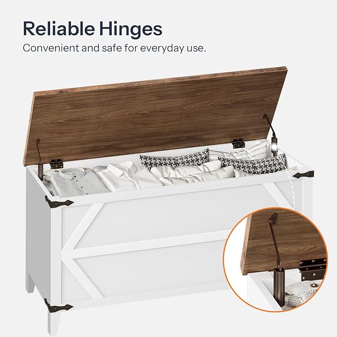 HOOBRO 47.2" Toy Box, Storage Bench - Image 8