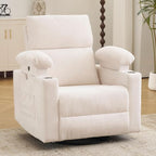 Rocking Chair Nursery with Adjustable Armrests, Electric Glider Recliner by Rhevoy