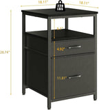 Herture Mini Fridge Stand with 3 Storage, Mini Fridge Cabinet, Beverage Fridge - Image 2