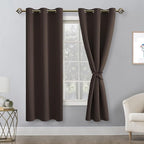 Blackout Curtains for Bedroom 42 x 63 Inches Length Brown 2 Panels | Thermal - Image 8