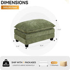 35‘’ Modern Chenille Cloud Sofa Ottoman, Rectangle Ottoman - Image 2