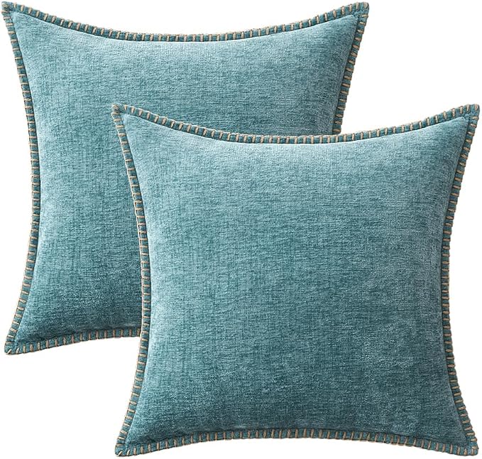 MIULEE Decorative Couch Throw Pillow Covers 16x16 Inch Coastal Aqua Blue | 2 - Image 6
