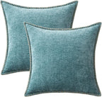 MIULEE Decorative Couch Throw Pillow Covers 20x20 Inch Coastal Aqua Blue | 2 - Image 6