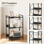 HOOBRO Bookshelf, 3-Tier Industrial Bookcase, Book Shelf Storage Organizer - Image 6