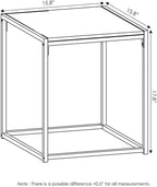 FURINNO Camnus Modern Living End Table, Columbia Walnut, 15.75 in x 15.75 in x - Image 3
