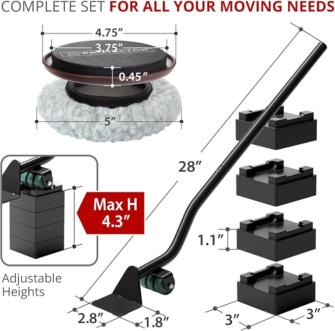 X-Protector Multi-Surface Furniture Sliders & Furniture Lifter Tool Set - Image 2