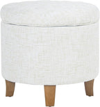 Homepop Home Decor | Upholstered Round Tufted Foot Rest Ottoman | Ottoman - Image 11