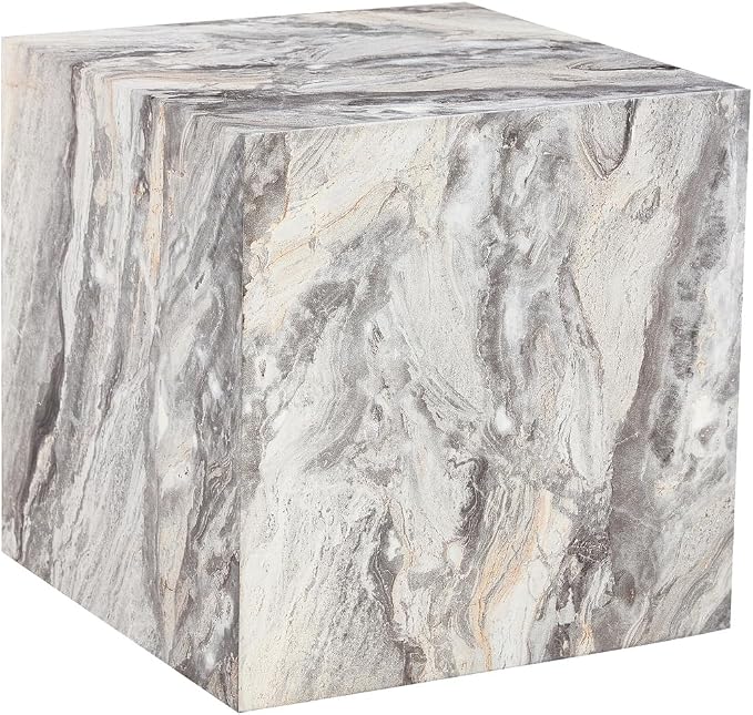 Side Table, End Table Living Room Table, Modern Sofa Couch Table, Faux Marble - Image 7