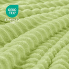 BEDELITE 3D Ribbed Cream Lime Fleece Throw Blanket - Image 3