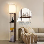 Gupuzm Floor Lamp with Shelves, Modern Square Standing Lamp with 3 Color - Image 3