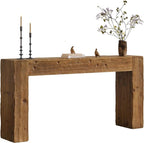 Solid Wood Console Table, 63-Inch Farmhouse Sofa Table Behind Couch - Image 9