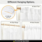 MYSKY HOME Floor to Ceiling Curtains 120 Inches White Sheer Window Drapes 2 - Image 3