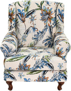 HAOYONG Wing Chair Slipcovers Stretch Wingback Chair Covers Printed 2 Pieces by HAOYONG