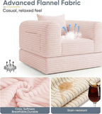 SYFERLORY Versatile 2 in1 Pink Armchair Accent Chair Couch Convertible Boneless - Image 5