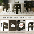 Modern Sherpa Dining Chairs Set of 6, Upholstered Barrel Chairs - Image 4