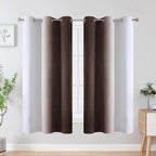 Brown and Greyish White Blackout Curtains 42Wx63L 2 Panels | Ombre Curtains - Image 2