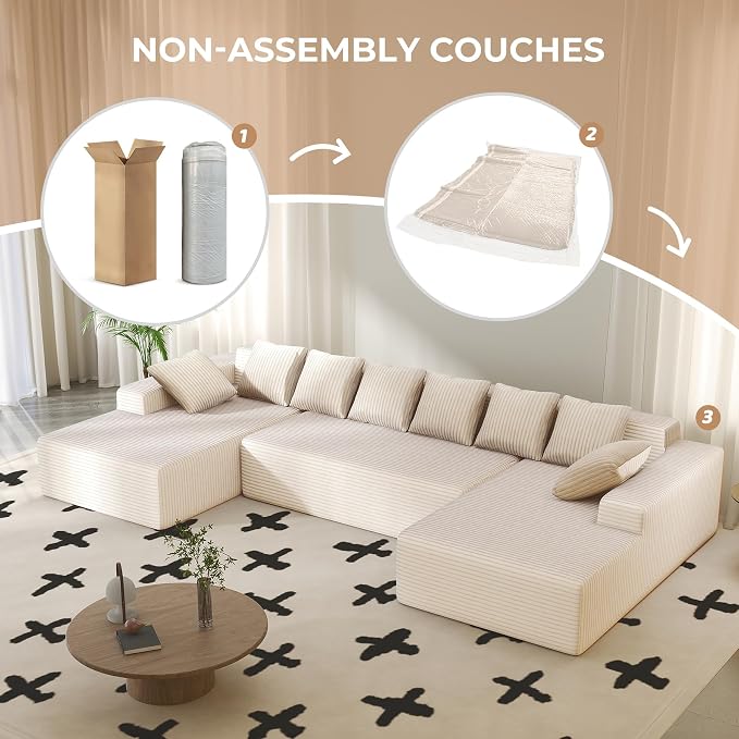 Luxanimarion 131'' U Shaped Sectional Couches - Image 4