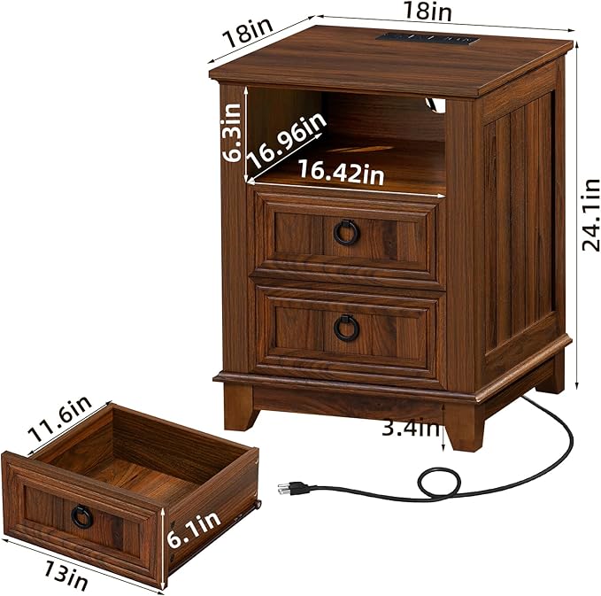 Joaxswe 18" Farmhouse Night Stand - Image 2