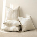 MIULEE Soft Corduroy Decorative Throw Pillow Covers Cream White 18x18 | Set of 4 - Image 7