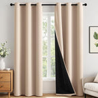 MIULEE Beige 100% Blackout Curtains by MIULEE
