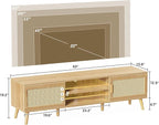 SUPERJARE Boho TV Stand for 75 Inch TV, Entertainment Center - Image 7