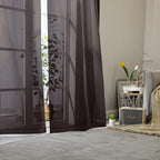 Chocolate Sheer Curtains 78 Inches Long 2 Panels, Light Filtering Voile Airy - Image 2