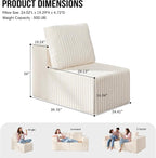 Single Sofa 1 Seat Couch with Deep Seat Memory Foam Cloud Chair with Pillows - Image 2