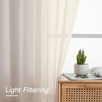 Sheer Curtains 72 Inches Long 2 Panels Set, Light Filtering Sheer Curtain Rod - Image 3