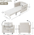 LEVNARY 3-in-1 Convertible Chair Pull Out Bed, Single Sofa Chair Sleeper - Image 2