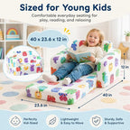 MeMoreCool Kids Folding Chair, 2-in-1 Foldable Kids Sofa Couch - Image 2