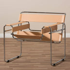 Baxton Studio Jericho Leather Mid-Century Modern Accent Chair - Image 8