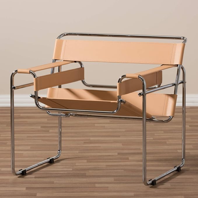 Baxton Studio Jericho Leather Mid-Century Modern Accent Chair - Image 8