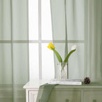 Sage Green Sheer Curtains 84 Inches Long 2 Panels Set, Solid Voile Light - Image 7