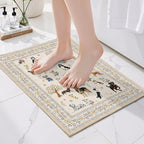 Beige Area Rug 2x3 for Bedroom Kitchen Dog Animal Rug | Ultra-Thin;Boho - Image 2