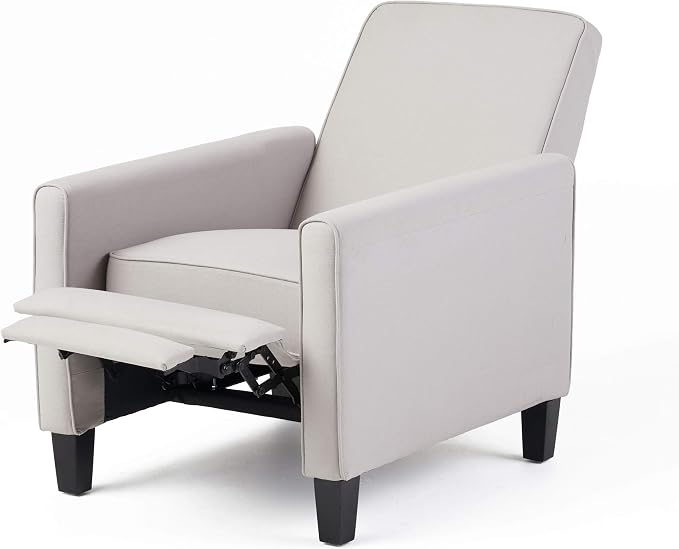 Christopher Knight Home Emmie Fabric Recliner, Light Gray, Dark Brown - Image 4