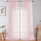 Extra Long Blush Sheer Curtains by WelvetBLK