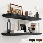 Fun Memories Floating Shelves 36 Inch Long, 9.3 Inch Deep Classic Crown Molding by FunMemories