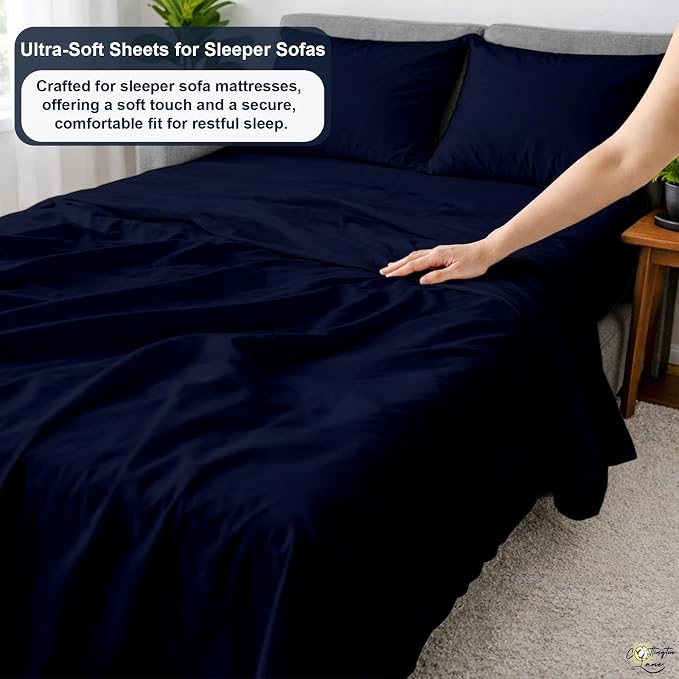 Cottington Lane Sleeper Sofa Sheets Full Size, 4 Piece Premium Quality 100% - Image 3