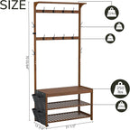 AMBIRD Hall Tree with bench and shoe storage, Entryway Bench with shoe storage - Image 2