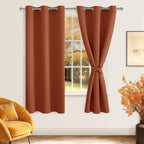 Fall Blackout Curtains for Bedroom Burnt Ochre 42 x 72 Inch 2 Panel | Thermal - Image 8