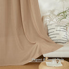 NICETOWN Linen Camel Window Curtains 84 inches Long, Grommet Thick Linen Blend - Image 3