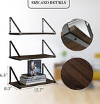 BAMEOS Floating Shelves Rustic Wood Wall Shelf, Small Bookshelf - Image 3